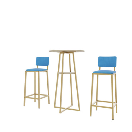 Three Piece Bar Table And Chairs Set With Storage - Omega Lifestyles
