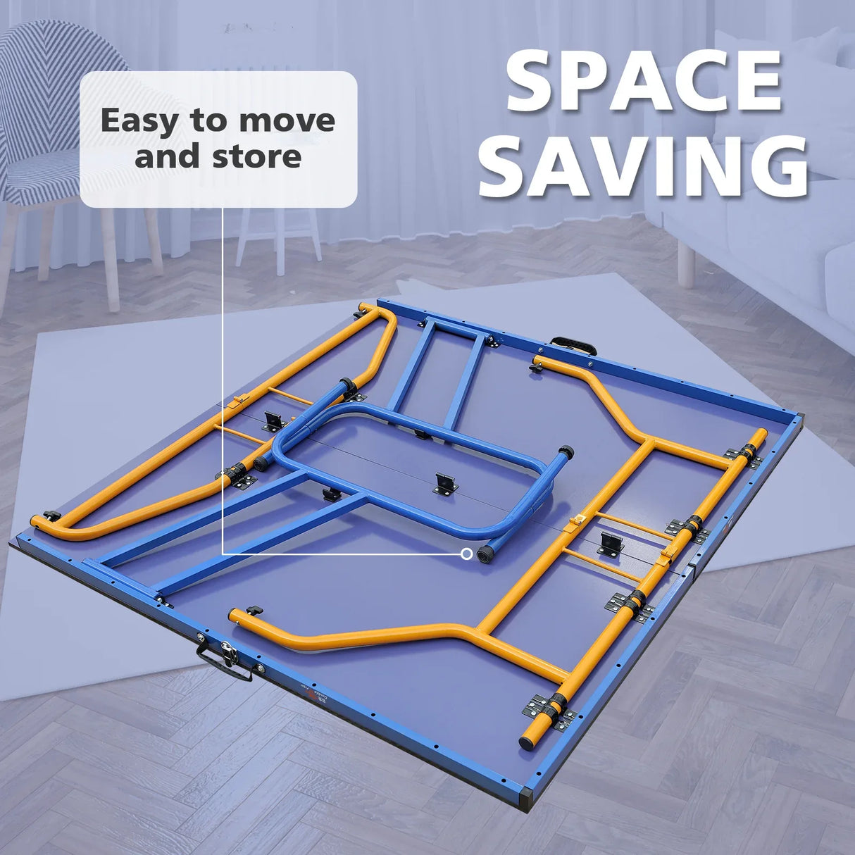 Foldable Portable 8x4 Ft Indoor Outdoor Table Tennis Table Set - Omega Lifestyles