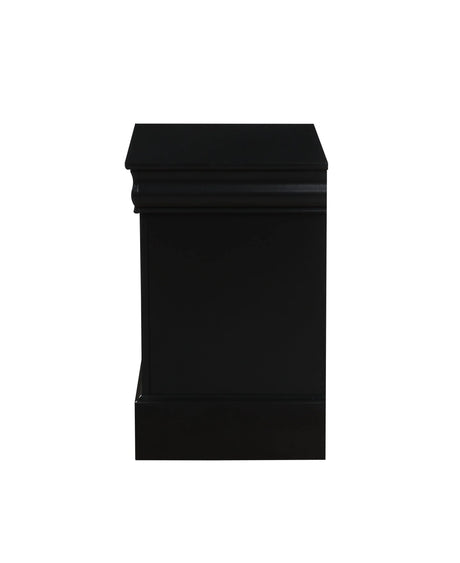 Black Synthetic Wood Modern Philippe III Nightstand - Omega Lifestyles