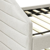 Twin Upholstered Linen Daybed With Pull-Out Trundle - Omega Lifestyles