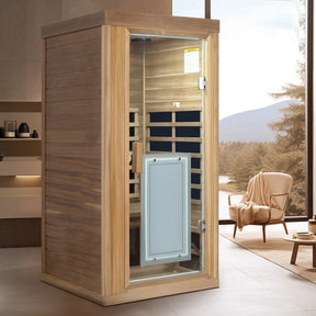 Far Infrared Red Cedar One Person Indoor Sauna Room - Omega Lifestyles