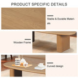 Tapered MDF Natural Wood Rounded Edge Coffee Table - Sleep Galleria