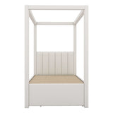 Twin Upholstered Canopy Platform Bed With Trundle and Storage - Omega Lifestyles
