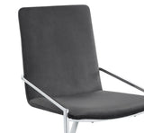 Set of 2 Gray Velvet Upholstered Metal Side Chairs - Omega Lifestyles