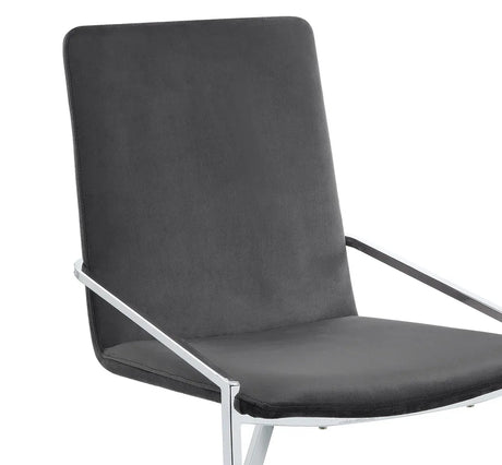 Set of 2 Gray Velvet Upholstered Metal Side Chairs - Omega Lifestyles