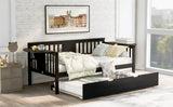 Twin Solid Wood Daybed With Trundle Espresso - Omega Lifestyles