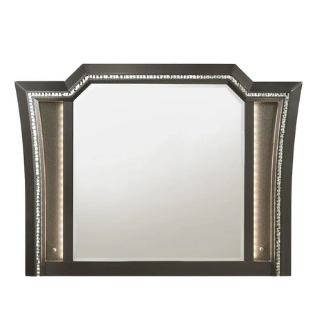 Silver Gray LED Arched Beveled Edge Wall Mirror - Omega Lifestyles