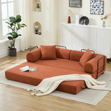 Corduroy Folding Sofa Bed With Foam Mattress And Pillows - Omega Lifestyles