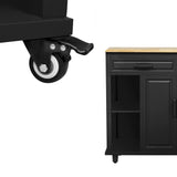 Extendable Rubber Wood Veneer Kitchen Island Cart - Omega Lifestyles
