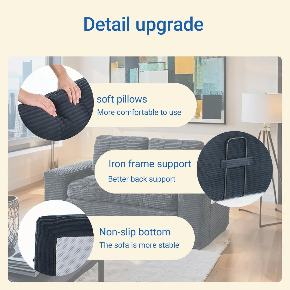 Convertible Loveseat Sofa Bed With Memory Foam Comfort - Omega Lifestyles