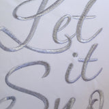 Let It Snow Embroidered Cotton Throw Pillow 20x20 Inch - Omega Lifestyles