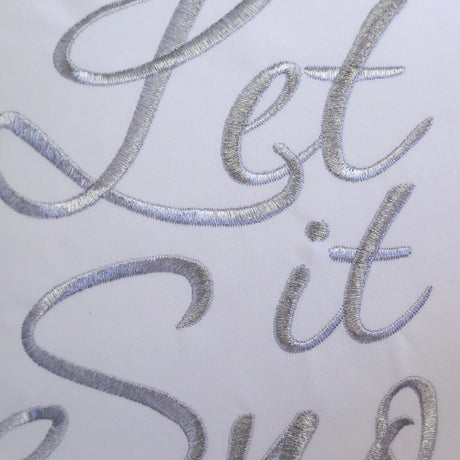 Let It Snow Embroidered Cotton Throw Pillow 20x20 Inch - Omega Lifestyles