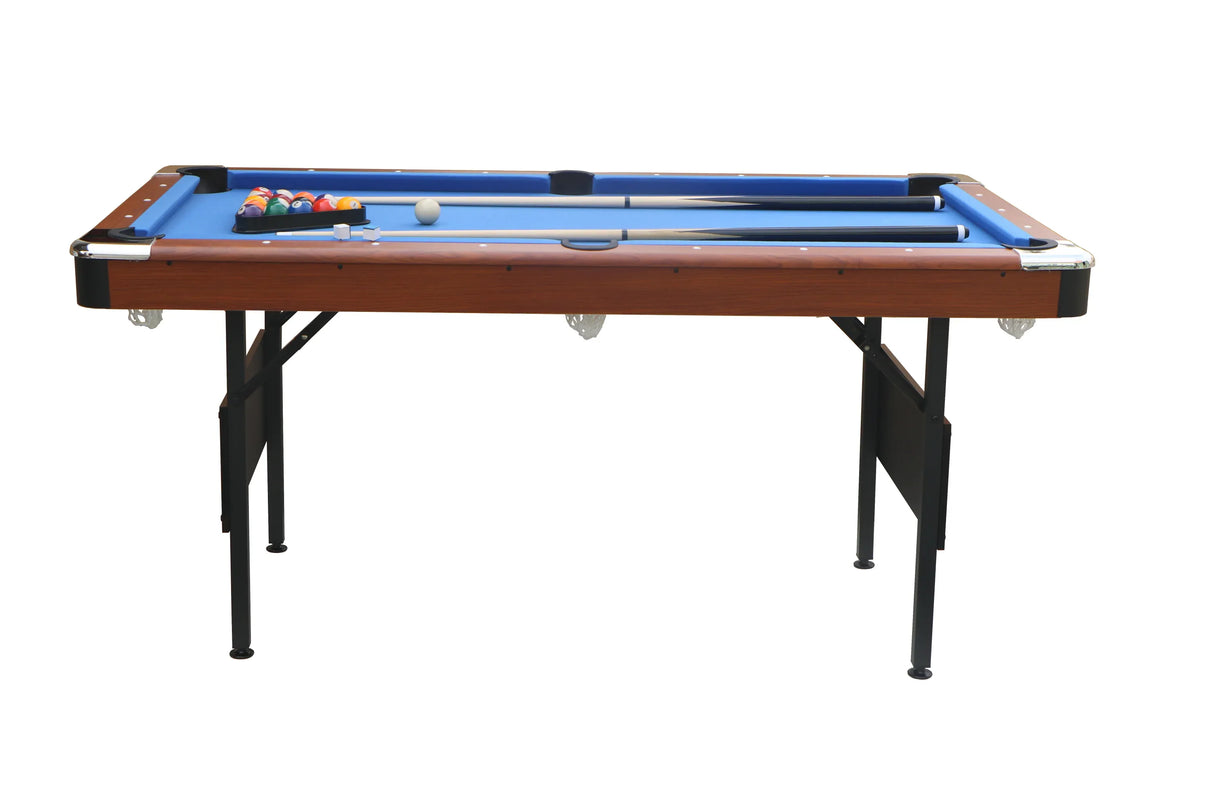 5.5-Foot Foldable Blue Velvet Cloth Billiard Table - Omega Lifestyles