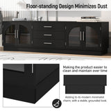 Modern Minimalist Black MDF TV Stand With Storage - Sleep Galleria