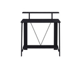 Black Synthetic Wood Writing Desk With USB Charging Ports - Omega Lifestyles