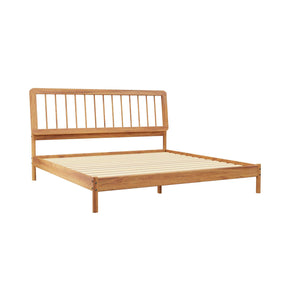 Mid-Century Modern Solid Pine Wood King Bed Frame - Omega Lifestyles