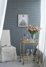 Antique Brass Aluminum Glass Two-Tier Bar Cart - Omega Lifestyles