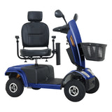 Heavy Duty Blue Metal Mobility Scooter With Suspension - Omega Lifestyles