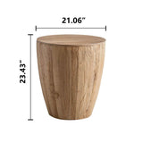 Vintage Fir Wood Barrel Shaped Coffee Table With Storage - Sleep Galleria