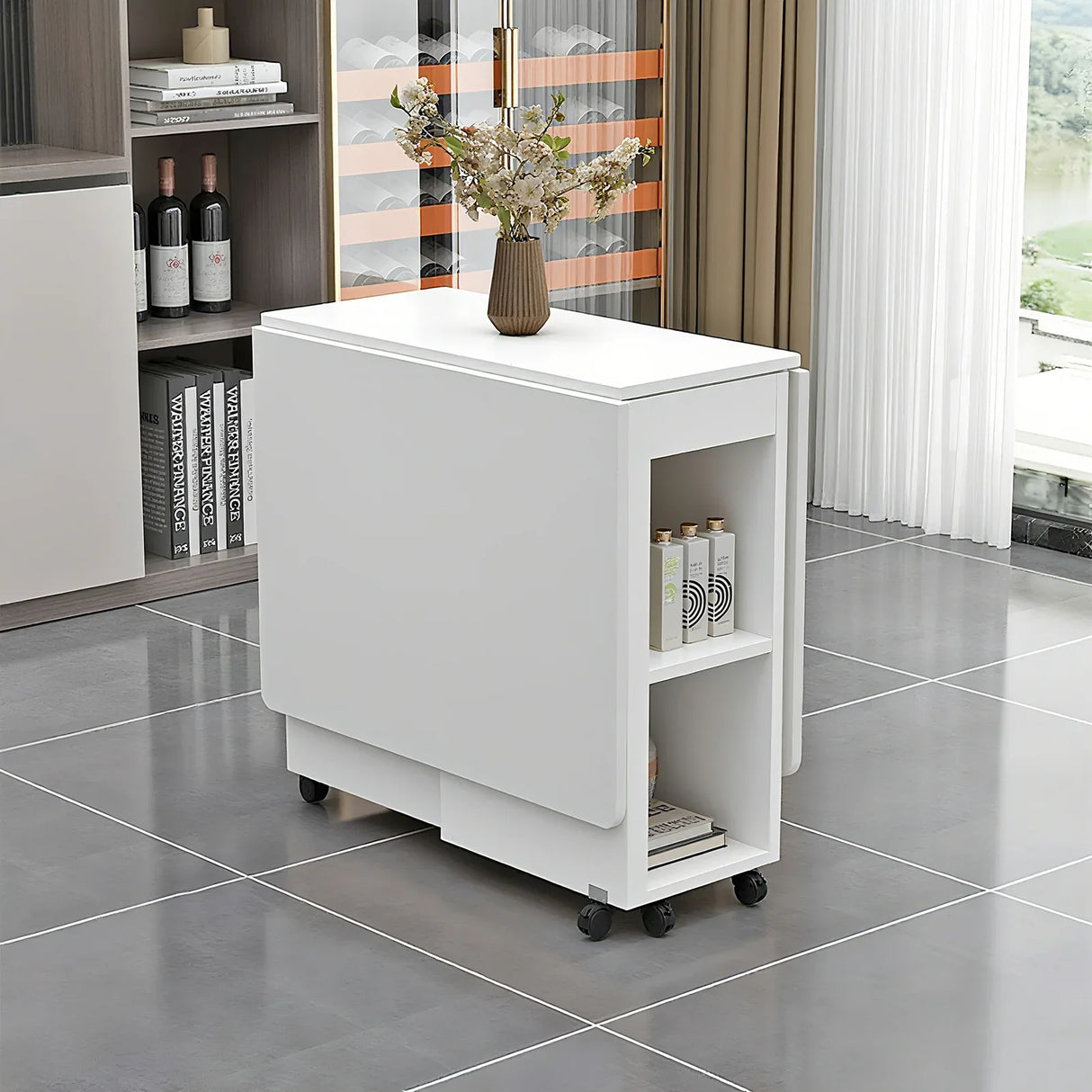 Space Saving Folding Drop Leaf Dining Table With Chairs - Omega Lifestyles