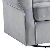 Gray Fabric Foam Padded Swivel Glider Chair - Omega Lifestyles