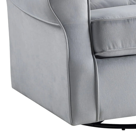 Gray Fabric Foam Padded Swivel Glider Chair - Omega Lifestyles