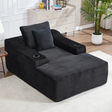 Oversized Corduroy Fabric Twin Sleeper Chaise Lounge Chair - Omega Lifestyles