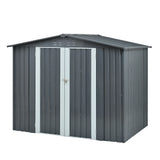 Heavy-Duty Galvanized Steel 6x8ft Outdoor Storage Shed - Omega Lifestyles