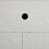 Embossed White MDF TV Stand With Storage and Cord Management - Sleep Galleria