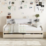 Twin Velvet Upholstered Platform Bed With Storage Drawers - Omega Lifestyles