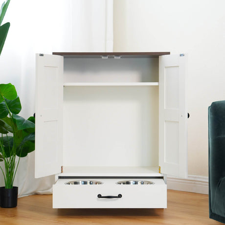 Hidden Pull-Out Dog Feeding Station With Bowls - Sleep Galleria