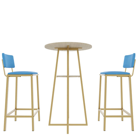Three Piece Bar Table And Chairs Set With Storage - Omega Lifestyles