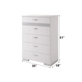 White High Gloss Synthetic Wood Chest With Organizer - Omega Lifestyles