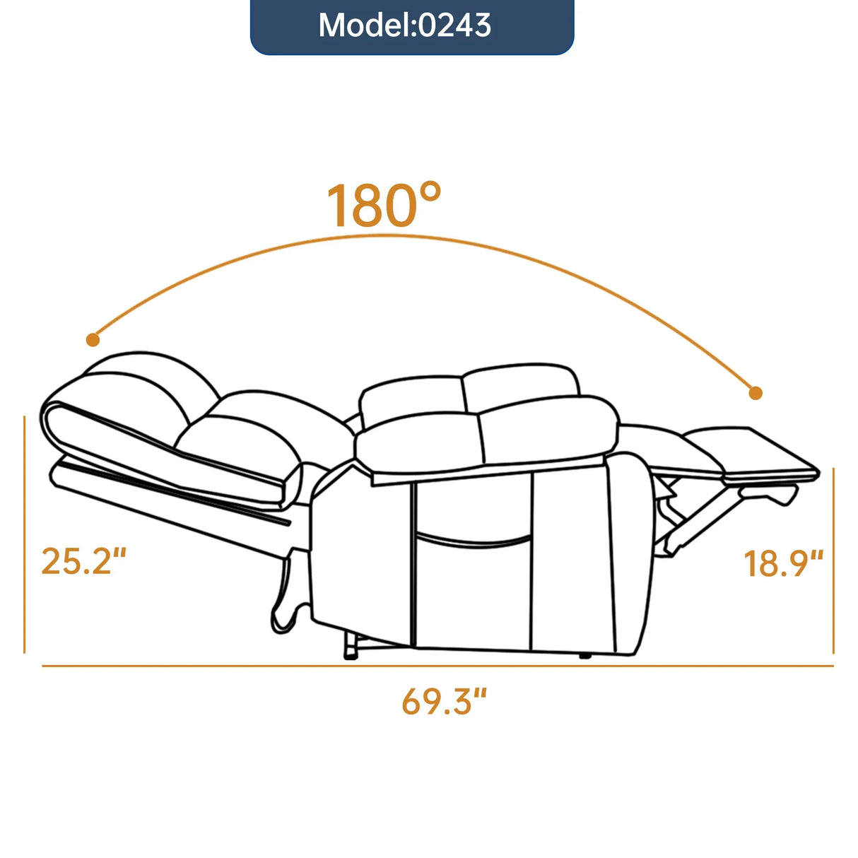 Orange Medium-Firm Faux Leather Power Lift Massage Chair - Omega Lifestyles
