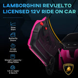 12V Licensed Lamborghini Kids Electric Ride-On Car Pink - Omega Lifestyles