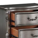 Antique Silver Synthetic Wood Nightstand - Omega Lifestyles