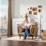 Modern Oversized Chenille Fabric Armchair Lounge Chair - Omega Lifestyles