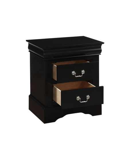 Black Synthetic Wood Modern Philippe III Nightstand - Omega Lifestyles