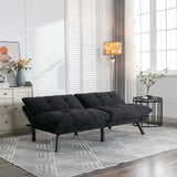 Black Upholstered Convertible Twin Sofa Bed With Foam Cushion - Omega Lifestyles