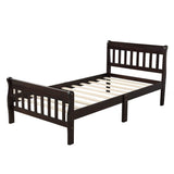 Twin Solid Wood Sleigh Platform Bed Frame With Headboard - Omega Lifestyles