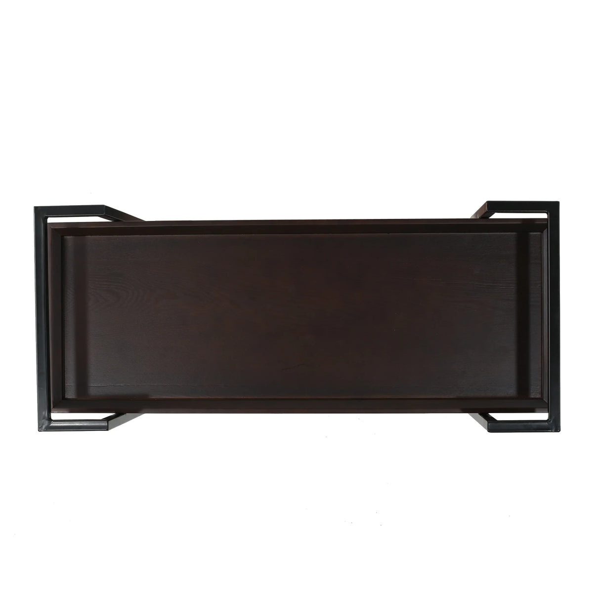 Modern Industrial Walnut Wood Rolling Bar Cart - Omega Lifestyles