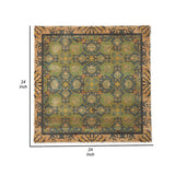 Set of 3 Square Vintage Brown Green MDF Wall Art - Omega Lifestyles