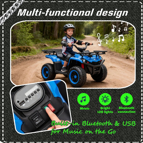 24V High-Power Kids Ride On ATV With Bluetooth - Omega Lifestyles