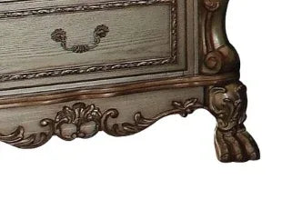 Gold Patina Synthetic Wood Nightstand With Storage Drawers - Omega Lifestyles