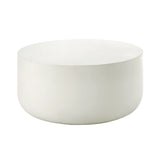 Natural White Round Cement Coffee Table Synthetic Wood - Omega Lifestyles
