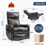 Brown Faux Leather Manual Heat Massage Recliner Chair - Omega Lifestyles