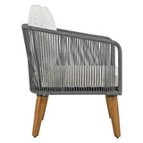 4-Piece Mid-Century Modern Woven Rope Patio Furniture Set - Omega Lifestyles