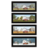 Four Piece Multicolor Paper Framed Wall Art Set - Omega Lifestyles