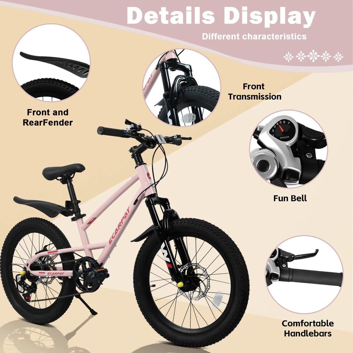 20-Inch Kids Mountain Bike With 7-Speed Front Suspension - Omega Lifestyles