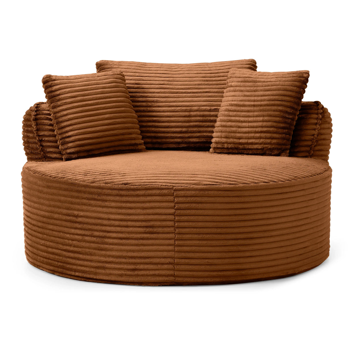 Modern Corduroy Boneless Floor Round Chair With Pillows - Omega Lifestyles